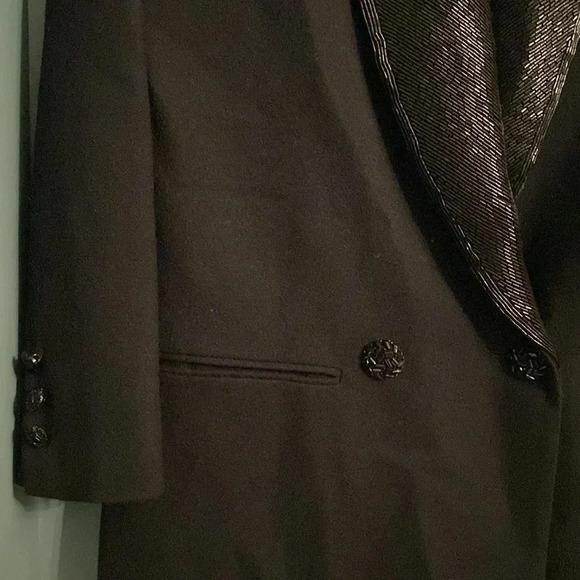 Eleanor P Brenner vintage black blazer - women’s L - wool/silk - beaded - Picture 4 of 8